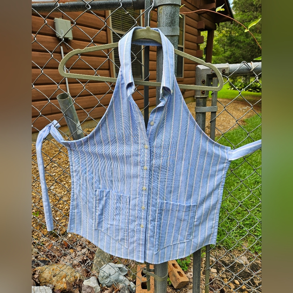 HANDMAFE Apron Blue Striped